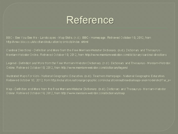 Reference BBC - See You See Me - Landscapes - Map Skills. (n. d.