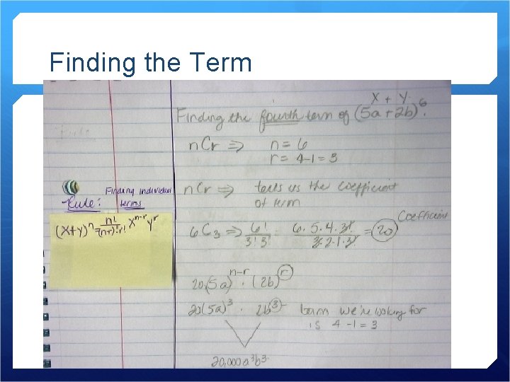 Finding the Term 
