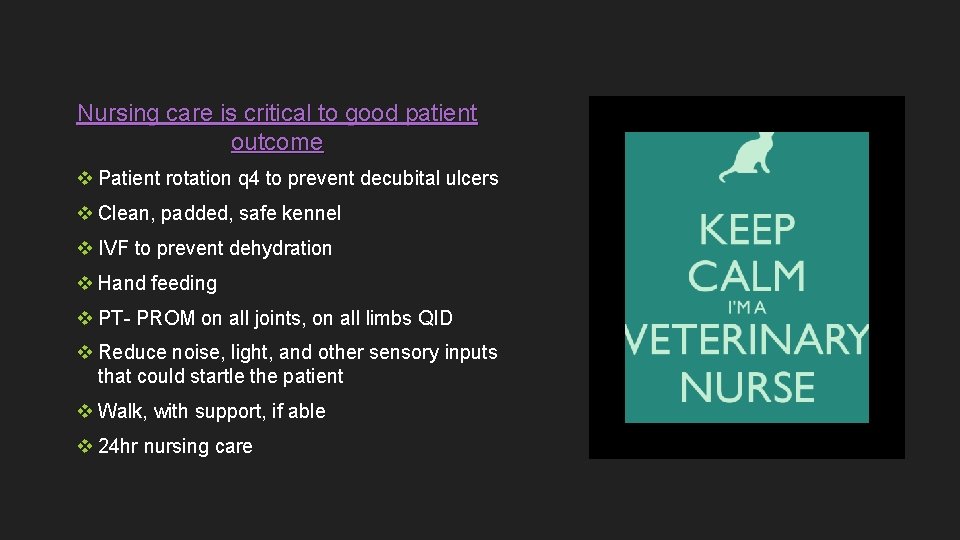 Nursing care is critical to good patient outcome v Patient rotation q 4 to