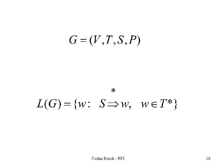 Costas Busch - RPI 16 