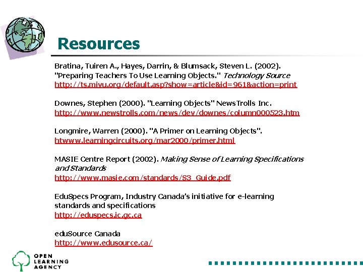 Resources Bratina, Tuiren A. , Hayes, Darrin, & Blumsack, Steven L. (2002). "Preparing Teachers Resources Bratina, Tuiren A. , Hayes, Darrin, & Blumsack, Steven L. (2002). "Preparing Teachers