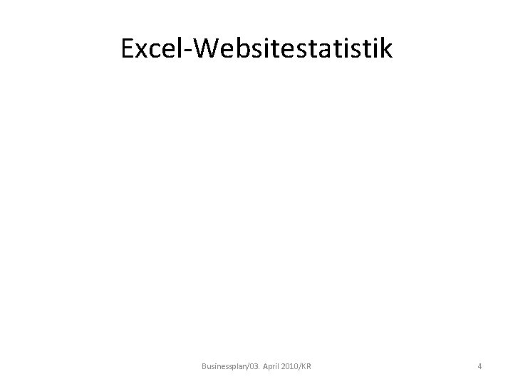 Excel-Websitestatistik Businessplan/03. April 2010/KR 4 