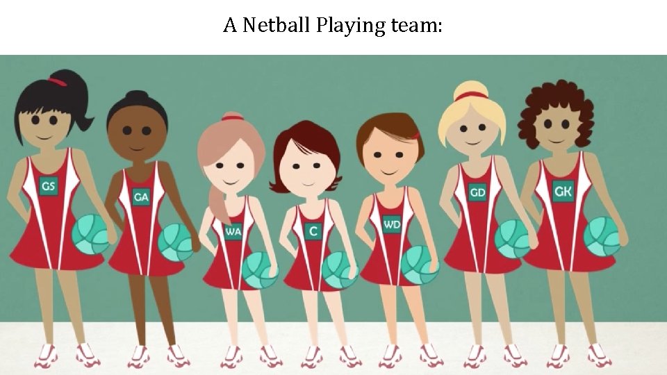 A Netball Playing team: A Netball Playing team: