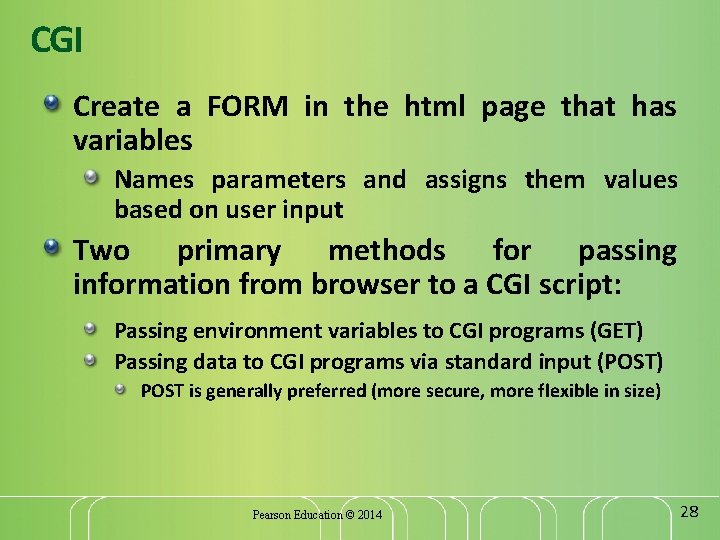 CGI Create a FORM in the html page that has variables Names parameters and