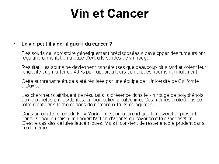 Vin et Cancer • Le vin peut il aider à guérir du cancer ?