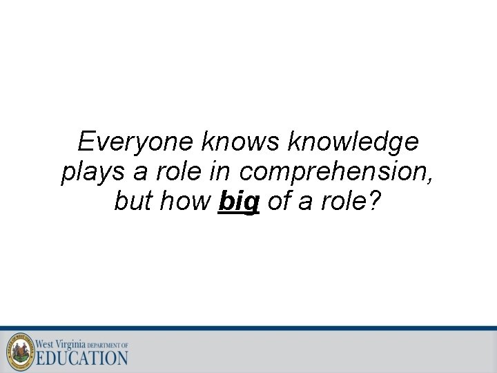 Everyone knows knowledge plays a role in comprehension, but how big of a role?