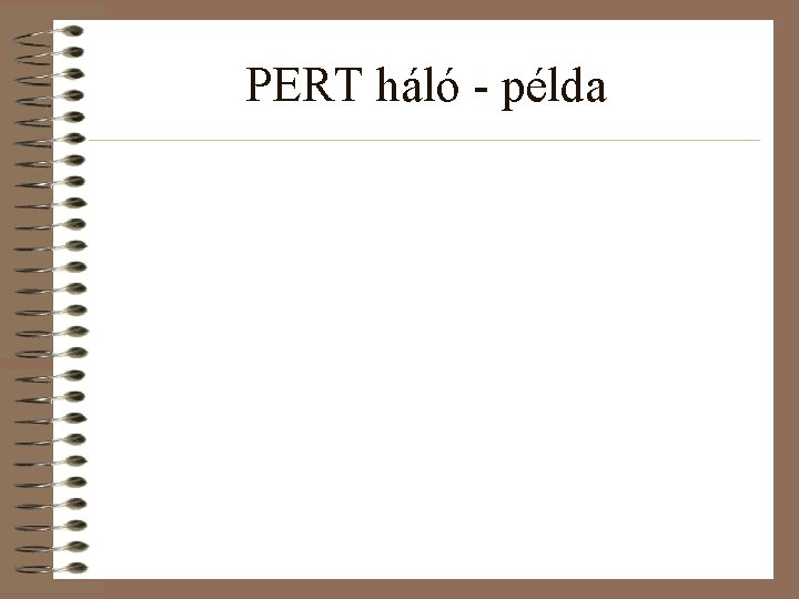 PERT háló - példa 