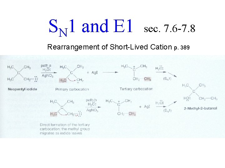 SN 1 and E 1 sec. 7. 6 -7. 8 Rearrangement of Short-Lived Cation
