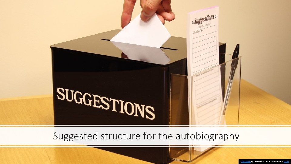 Suggested structure for the autobiography This Photo by Unknown Author is licensed under CC