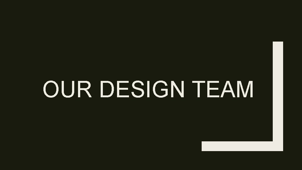 OUR DESIGN TEAM 