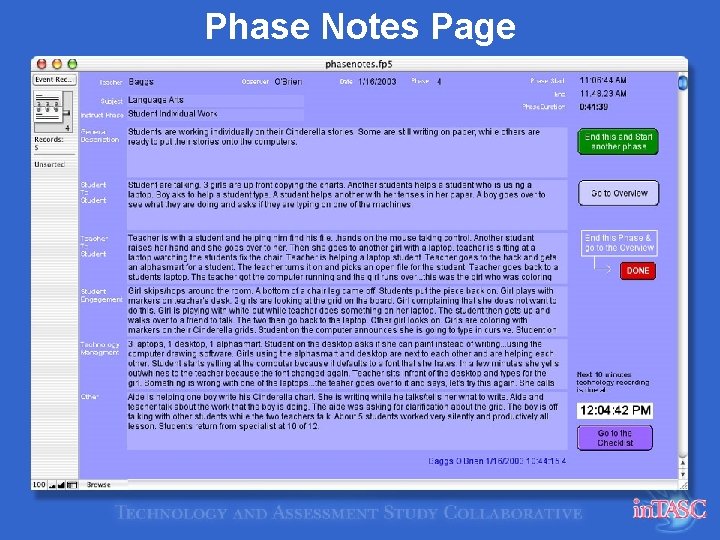 Phase Notes Page 