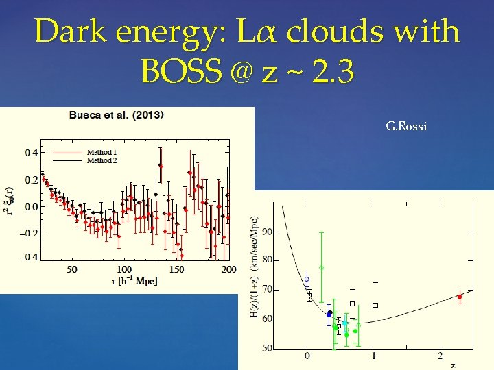 Dark energy: Lα clouds with BOSS @ z ~ 2. 3 G. Rossi 
