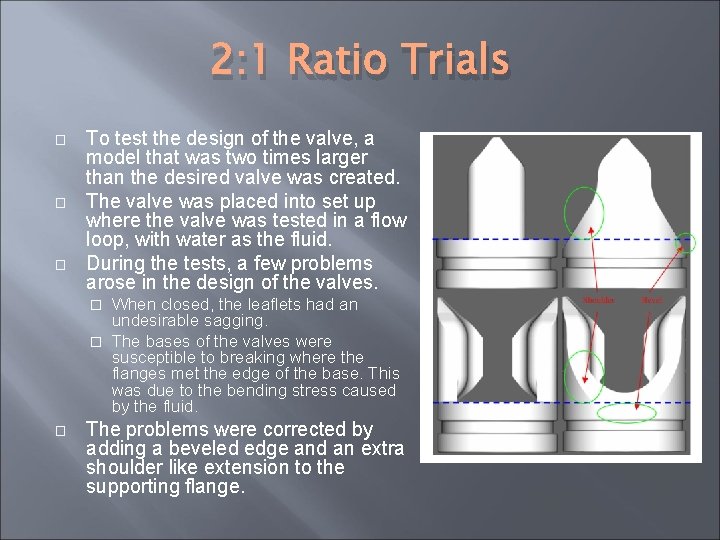 2: 1 Ratio Trials � � � To test the design of the valve,