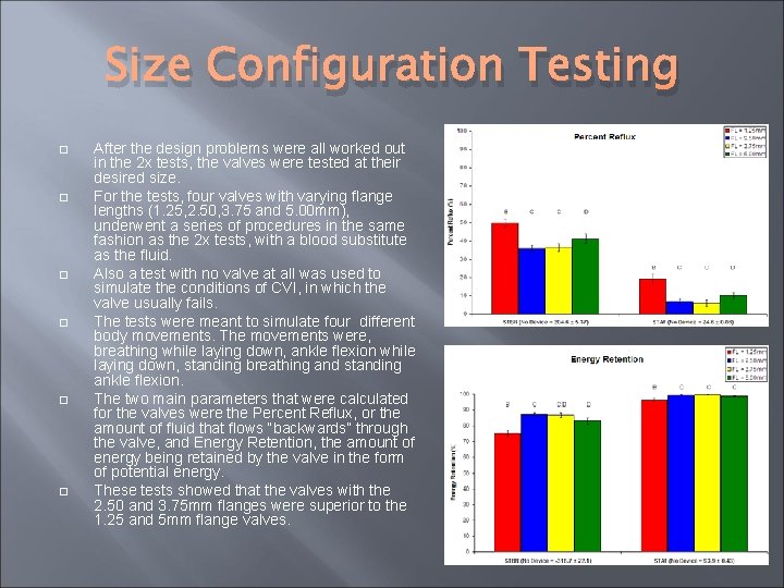 Size Configuration Testing � � � After the design problems were all worked out