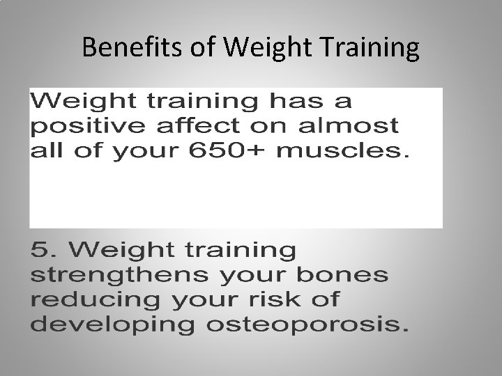Benefits of Weight Training 