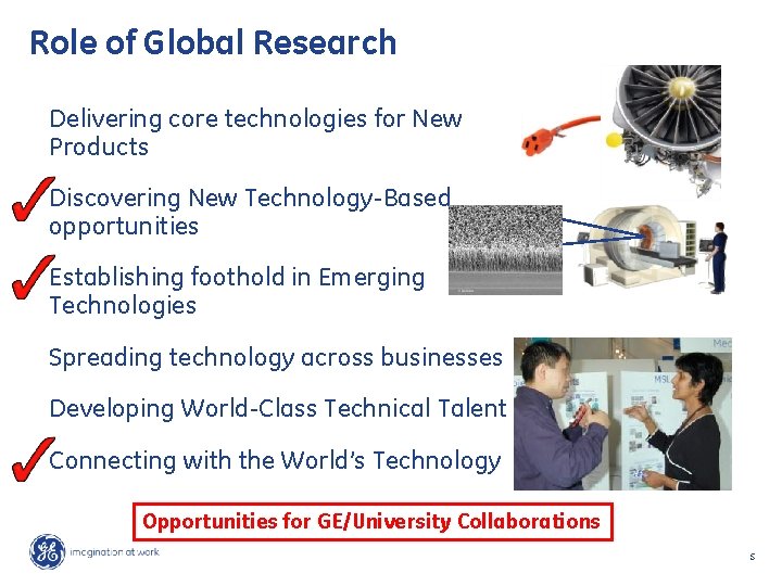 Role of Global Research Delivering core technologies for New Products Discovering New Technology-Based opportunities