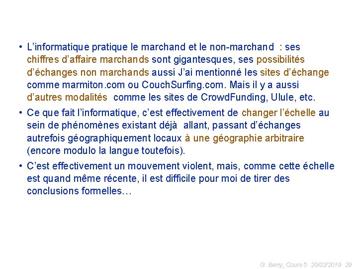  • L’informatique pratique le marchand et le non-marchand : ses chiffres d’affaire marchands