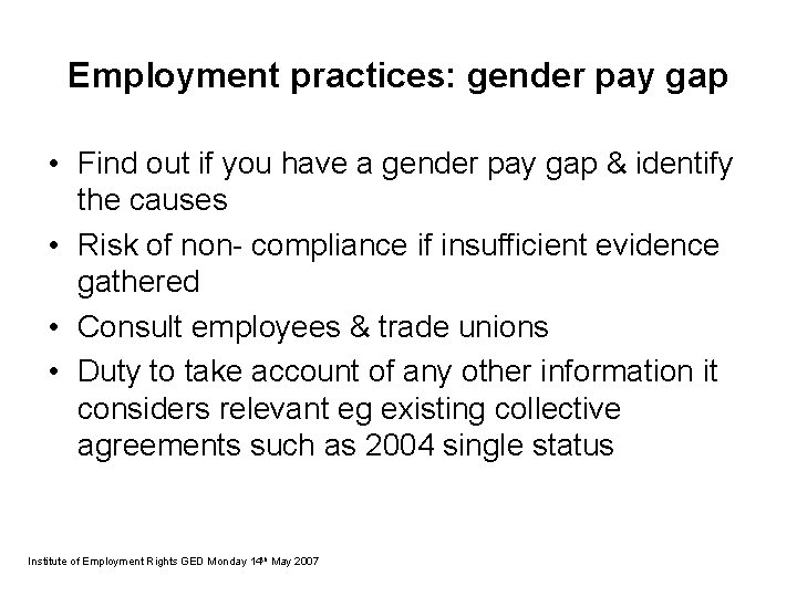 Employment practices: gender pay gap • Find out if you have a gender pay