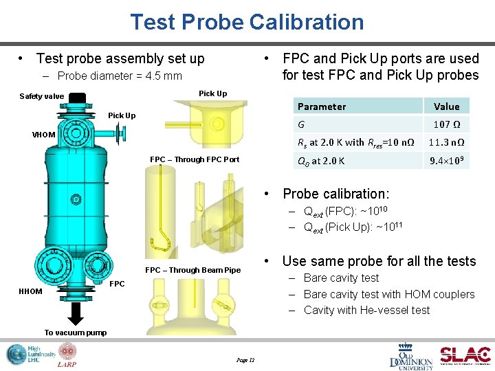 Test Probe Calibration • Test probe assembly set up • FPC and Pick Up