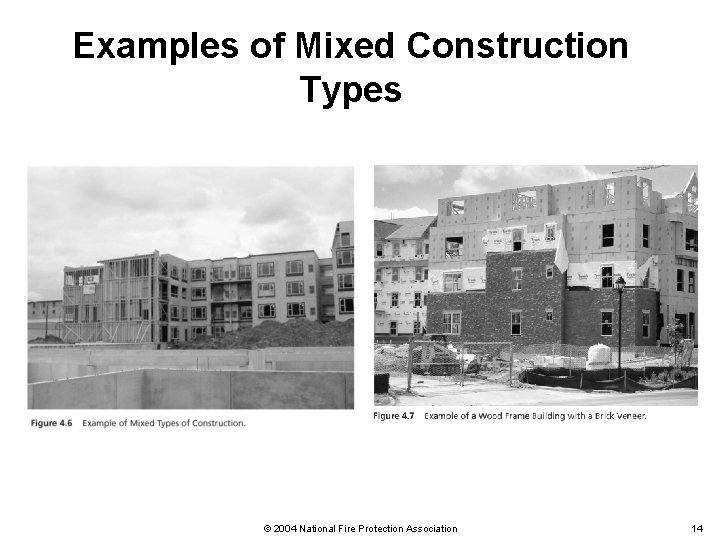 Examples of Mixed Construction Types © 2004 National Fire Protection Association 14 