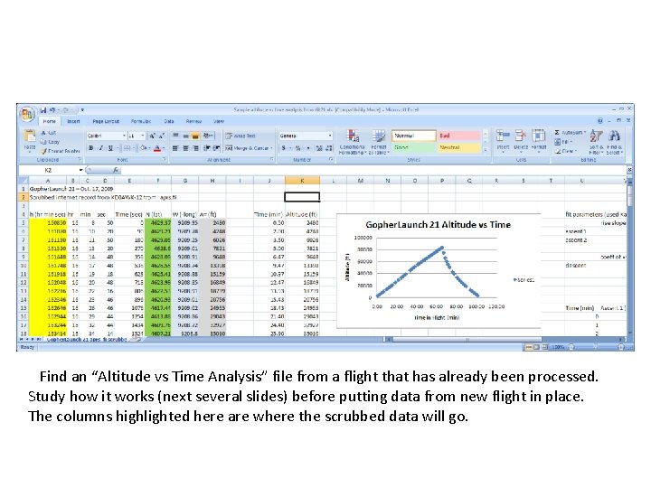 Find an “Altitude vs Time Analysis” file from a flight that has already been