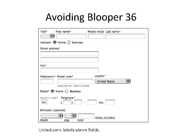 Avoiding Blooper 36 