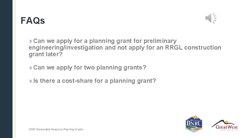 FAQs » Can we apply for a planning grant for preliminary engineering/investigation and not