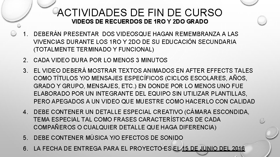 ACTIVIDADES DE FIN DE CURSO VIDEOS DE RECUERDOS DE 1 RO Y 2 DO