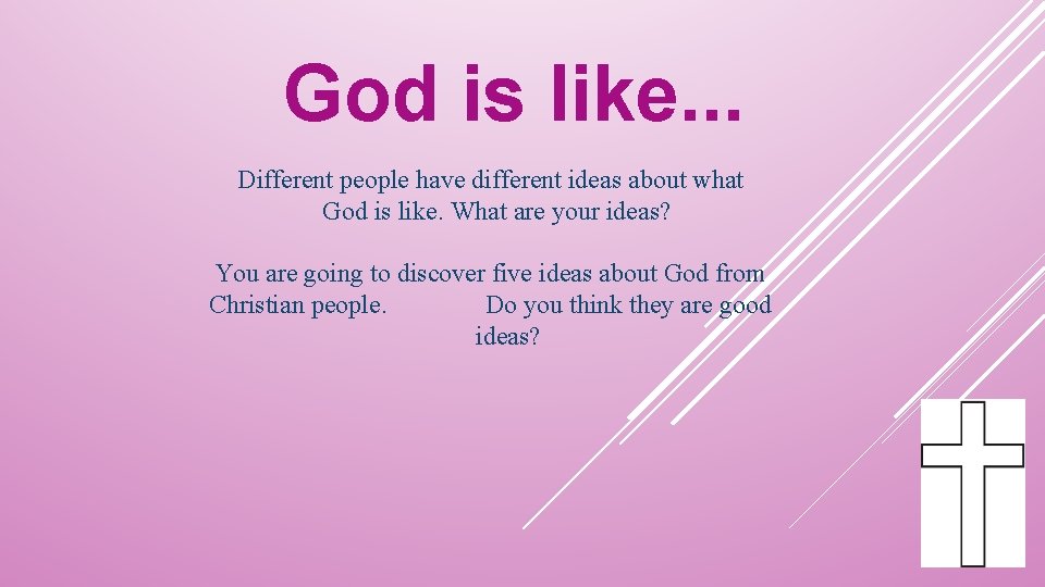 God is like. . . Different people have different ideas about what God is
