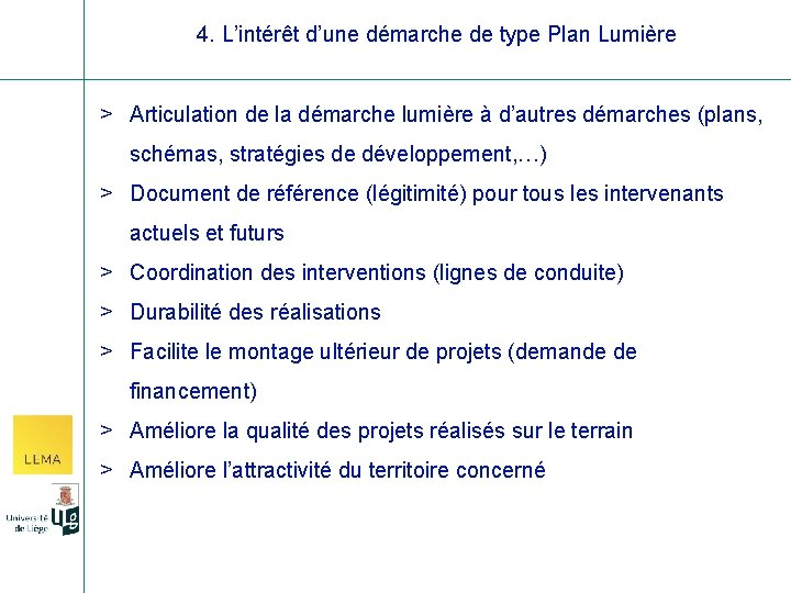 4. L’intérêt d’une démarche de type Plan Lumière > Articulation de la démarche lumière