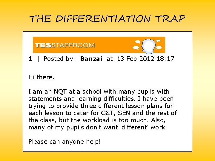 THE DIFFERENTIATION TRAP 1 | Posted by: Banzai at 13 Feb 2012 18: 17
