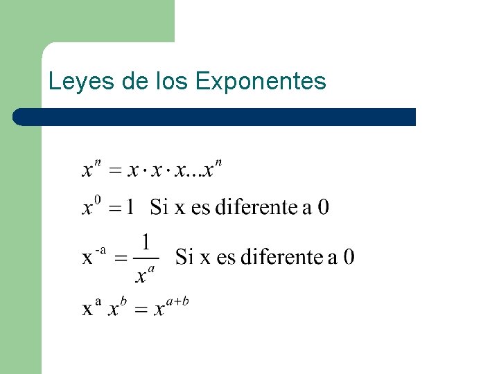 Leyes de los Exponentes 