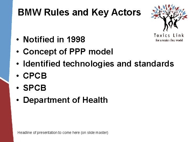 BMW Rules and Key Actors • • • Notified in 1998 Concept of PPP BMW Rules and Key Actors • • • Notified in 1998 Concept of PPP