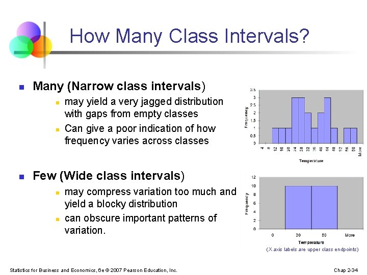 How Many Class Intervals? n Many (Narrow class intervals) n n n may yield