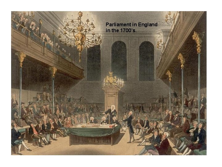 Parliament in England in the 1700’s. 
