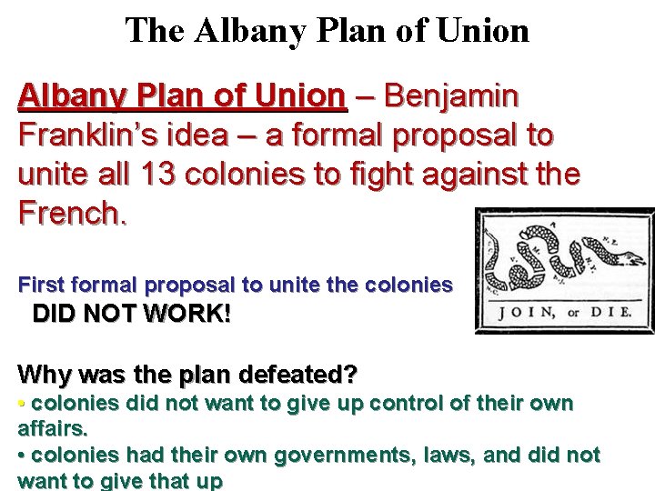 The Albany Plan of Union – Benjamin Franklin’s idea – a formal proposal to
