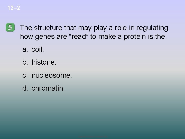 12– 2 The structure that may play a role in regulating how genes are
