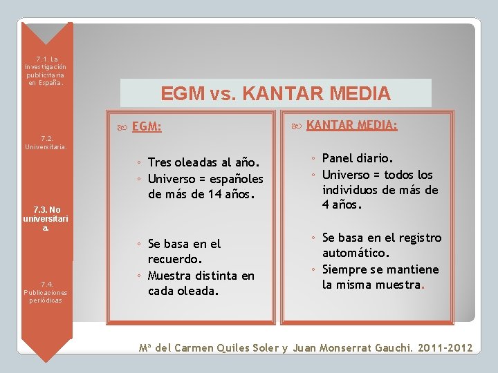  • 7. 1. La investigación publicitaria en España. EGM vs. KANTAR MEDIA EGM: