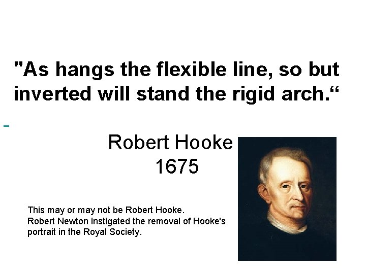 "As hangs the flexible line, so but inverted will stand the rigid arch. “