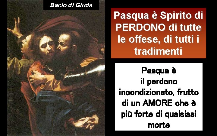 Bacio di Giuda Pasqua è Spirito di PERDONO di tutte le offese, di tutti