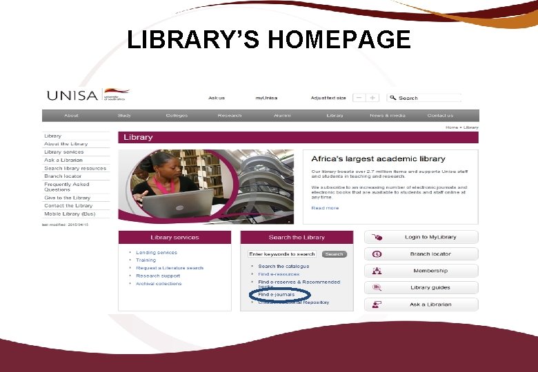 LIBRARY’S HOMEPAGE 