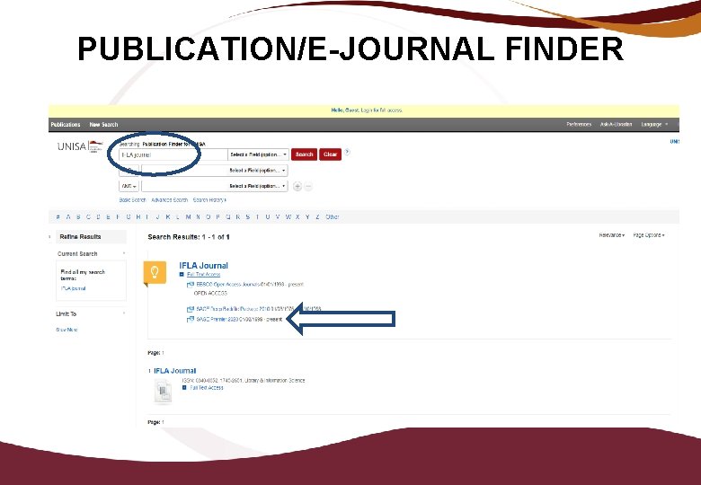 PUBLICATION/E-JOURNAL FINDER 