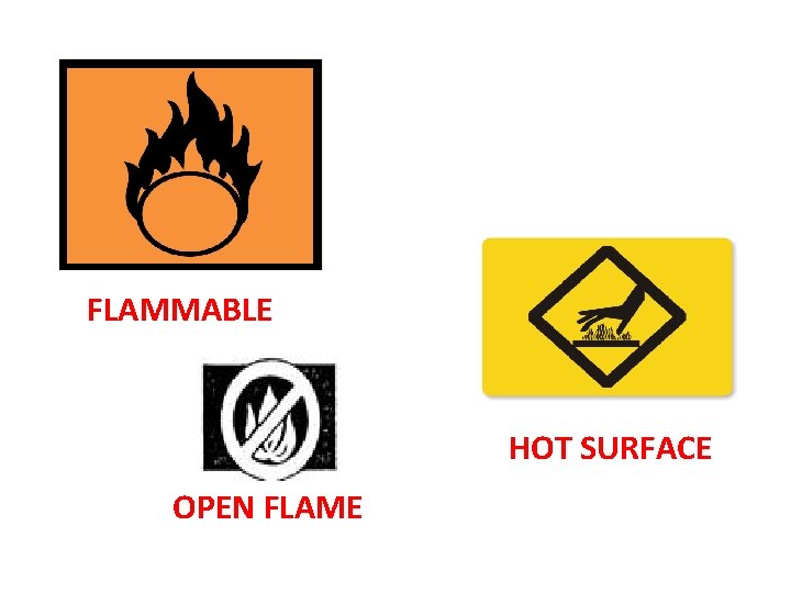 FLAMMABLE HOT SURFACE OPEN FLAME 