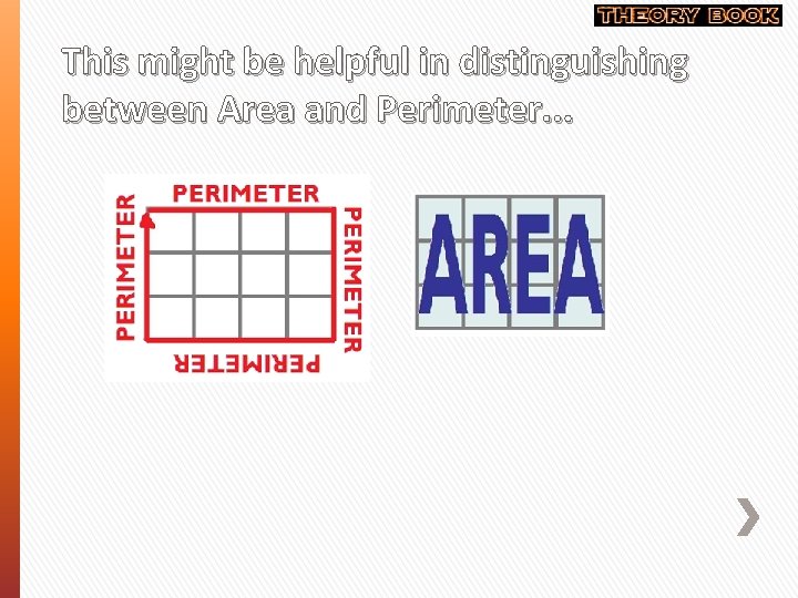 This might be helpful in distinguishing between Area and Perimeter. . . 