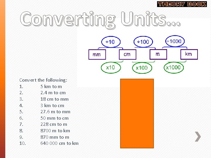 Converting Units… Convert the following: 1. 5 km to m 2. 2. 4 m