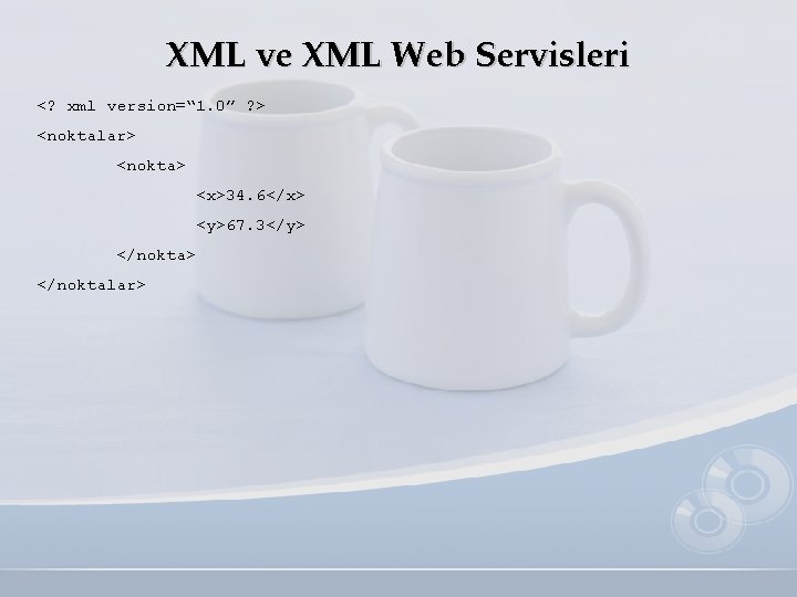 XML ve XML Web Servisleri <? xml version=“ 1. 0” ? > <noktalar> <nokta>