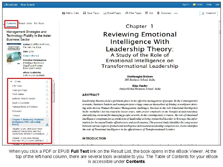 When you click a PDF or EPUB Full Text link on the Result List,