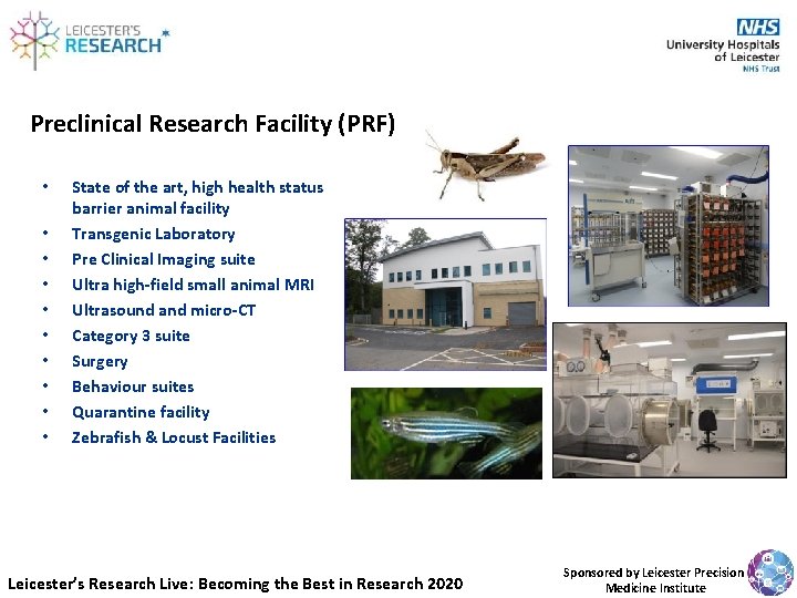 Preclinical Research Facility (PRF) • • • State of the art, high health status