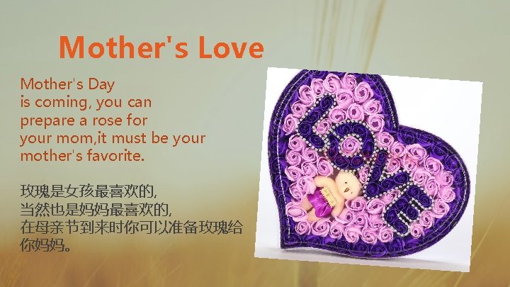 Mother's Love Mother's Day is coming, you can prepare a rose for your mom,