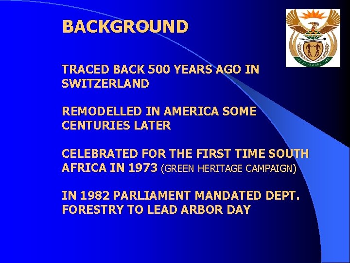 BACKGROUND TRACED BACK 500 YEARS AGO IN SWITZERLAND REMODELLED IN AMERICA SOME CENTURIES LATER